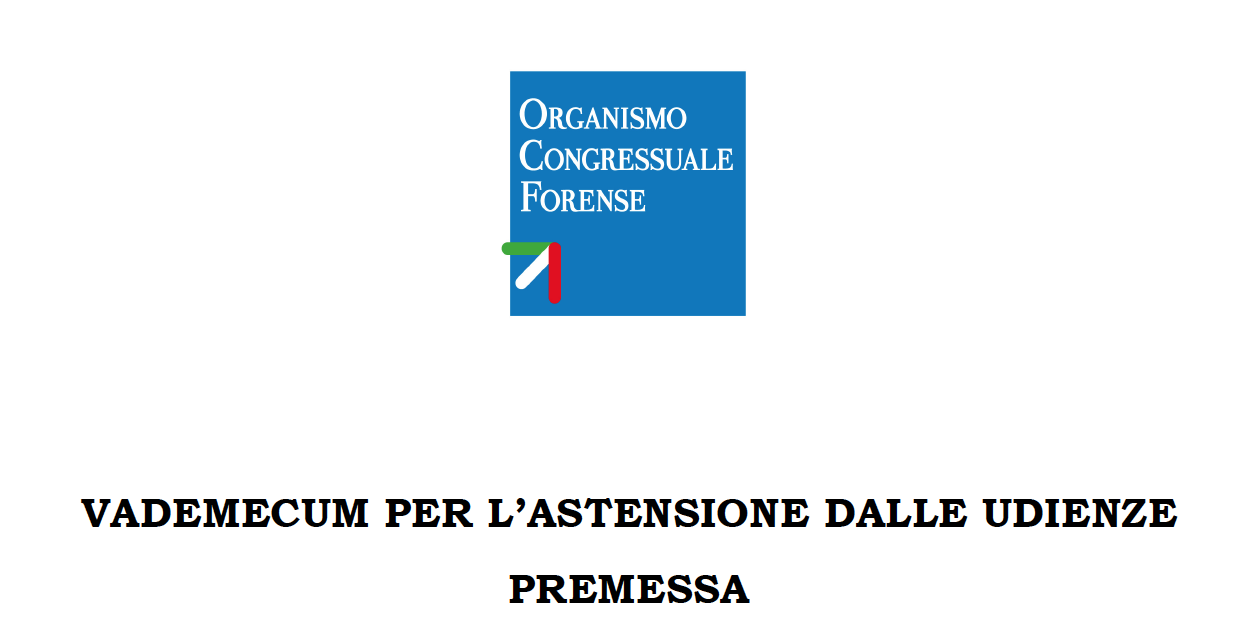 OCF: VADEMECUM PER L’ASTENSIONE DALLE UDIENZE 